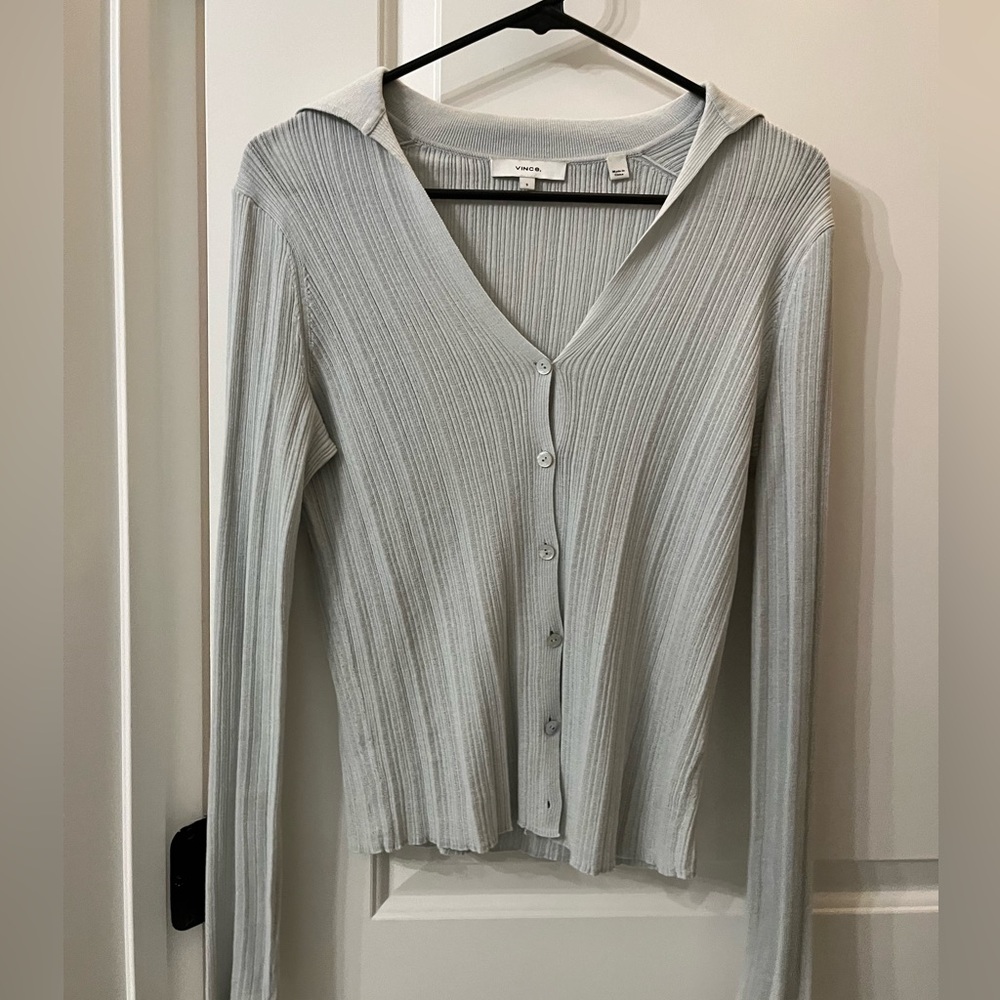 Vince ribbed button up cardigan